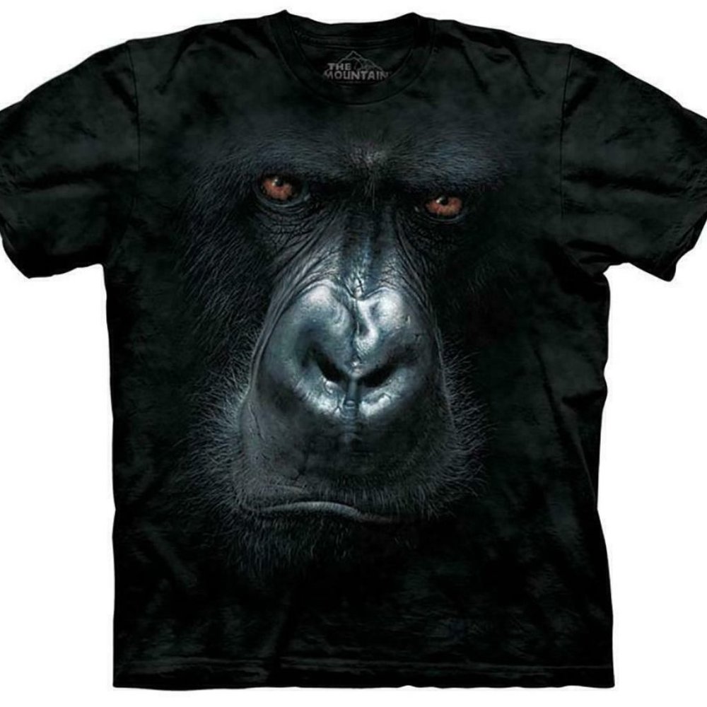 The Mountain Gorilla In The Mist Primate Ape King Kong Monkey Black Shirt S